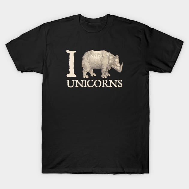 I (Rhino) UNICORNS T-Shirt by Lemon Creek Press